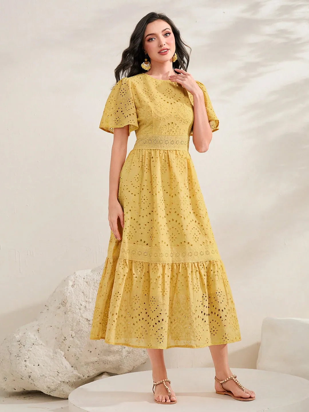 Vestido Lese Manga Solta - Imagem 8