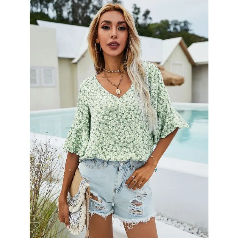 Blusa Florzinhas Manga Babado - Imagem 10