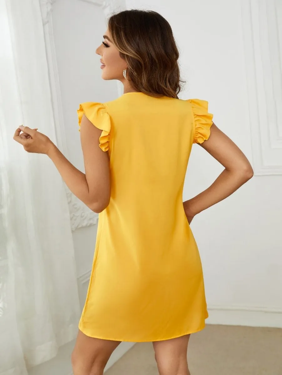 Vestido Curto Detalhe Plissado - Imagem 2