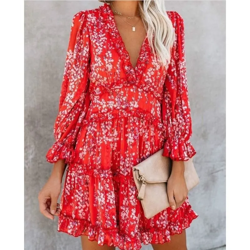 Vestido Curto Rodado Manga Bufante - Imagem 5