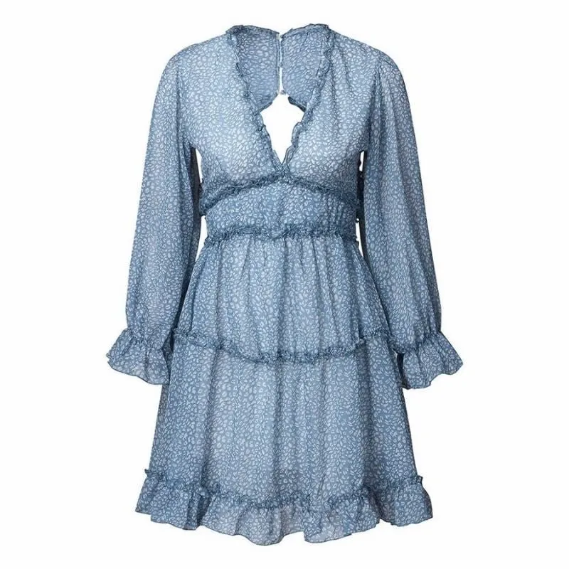 Vestido Curto Rodado Manga Bufante - Imagem 7