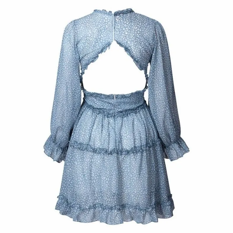 Vestido Curto Rodado Manga Bufante - Imagem 6