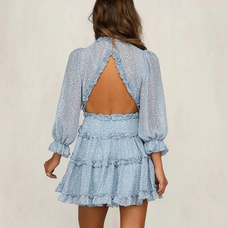 Vestido Curto Rodado Manga Bufante - Imagem 14