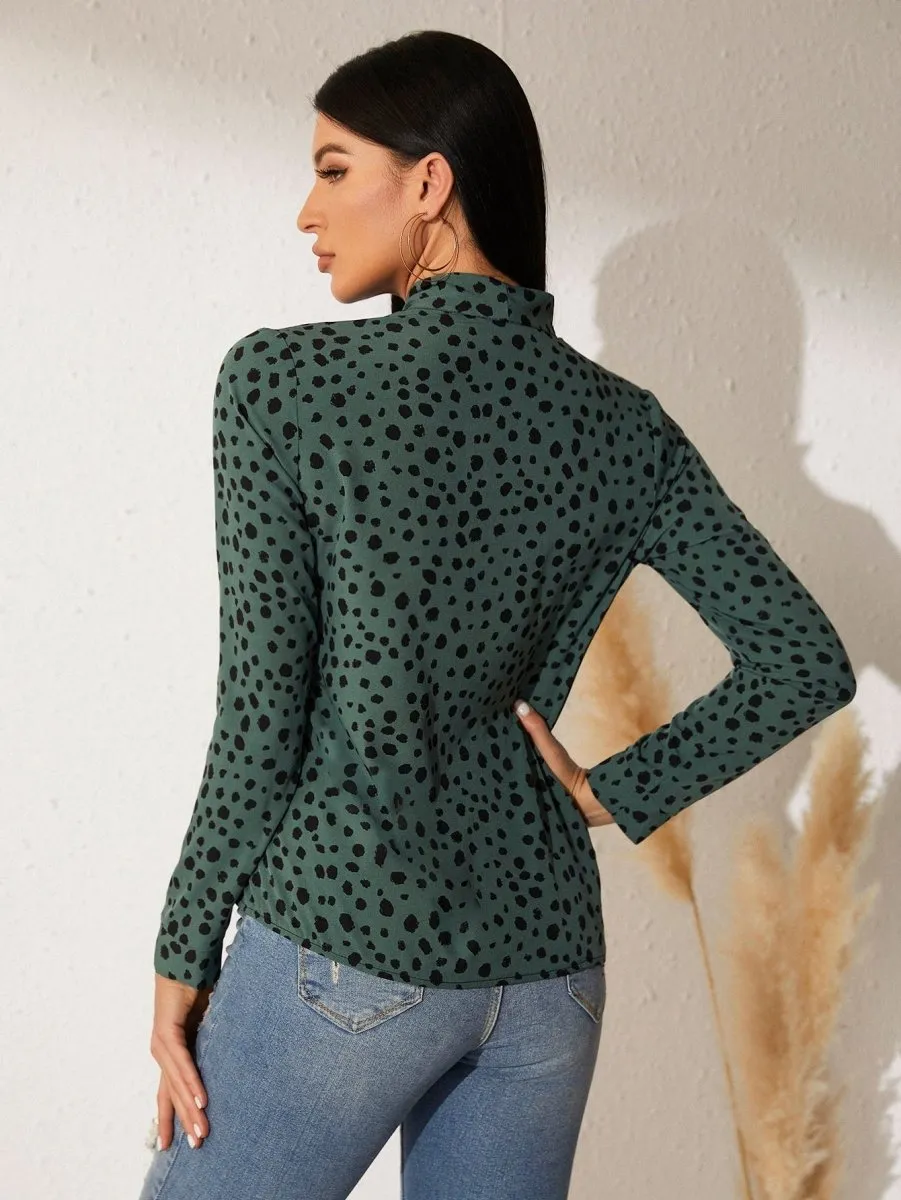Blusa Elegante Gola Gravata - Imagem 3