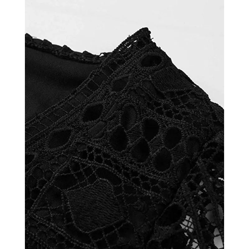 Vestido Curto Chiffon com Crochê - Imagem 12