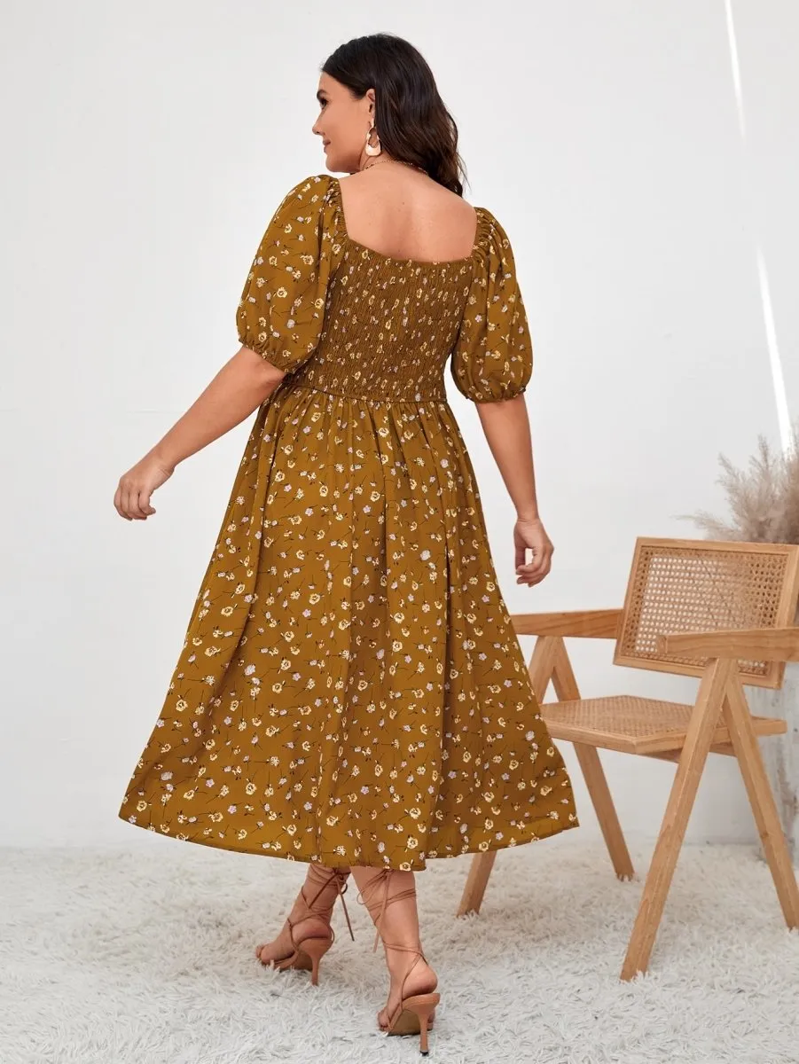 Vestido Midi Floral Plus Size - Imagem 3
