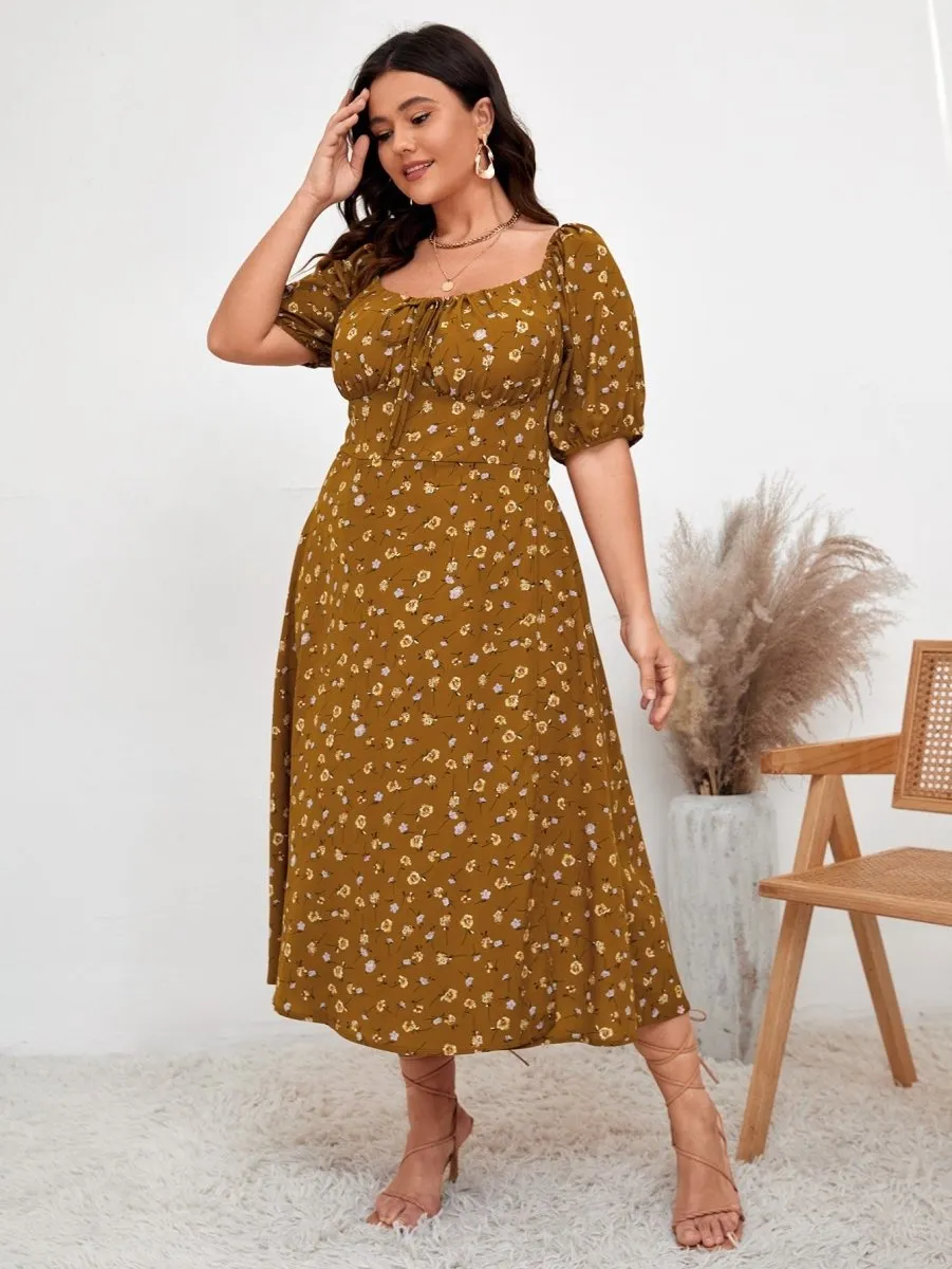 Vestido Midi Floral Plus Size - Imagem 4