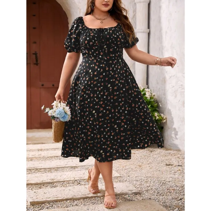 Vestido Midi Floral Plus Size - Imagem 15