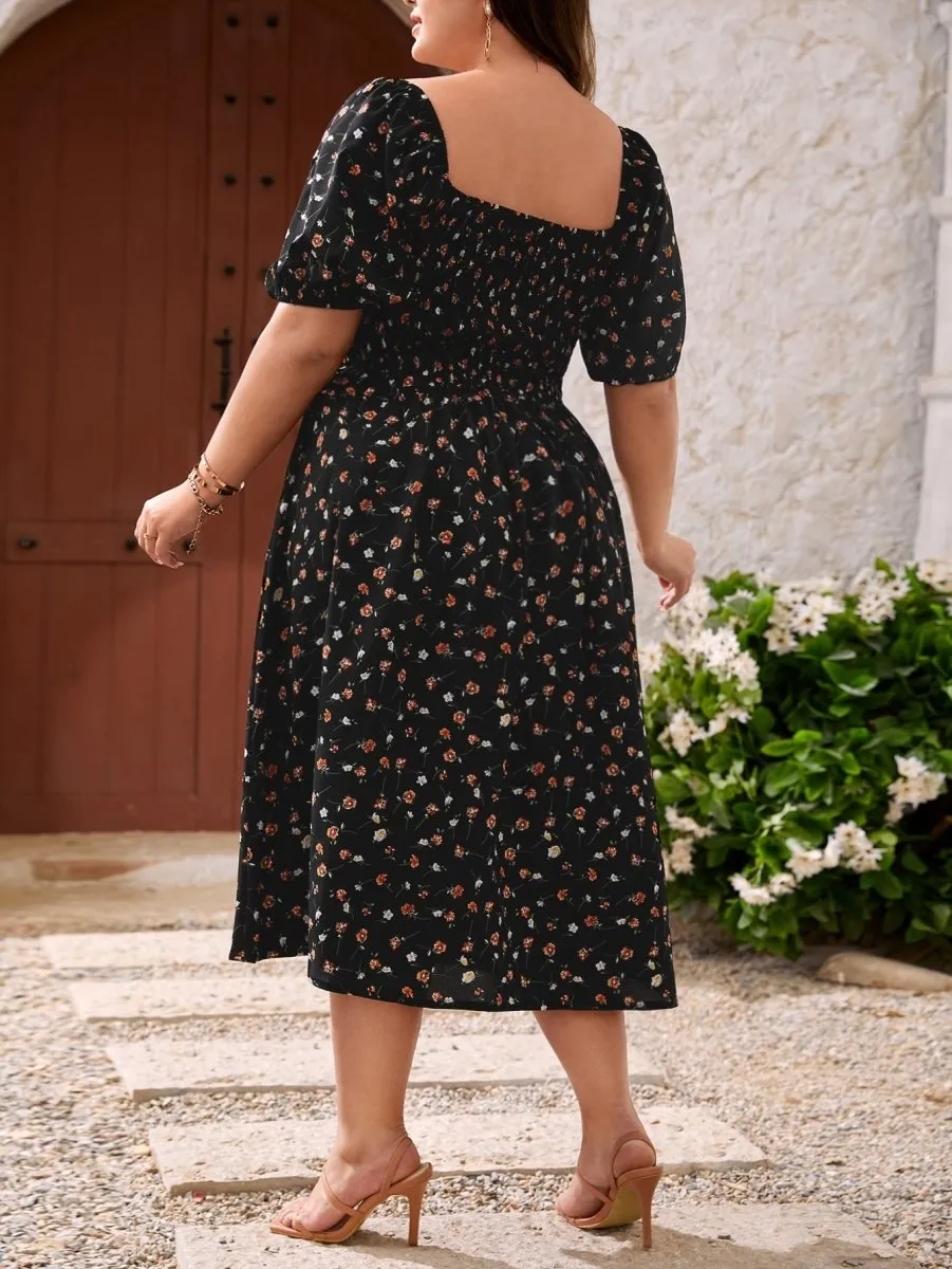 Vestido Midi Floral Plus Size - Imagem 13
