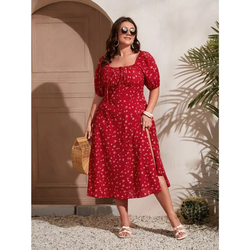Vestido Midi Floral Plus Size - Imagem 6