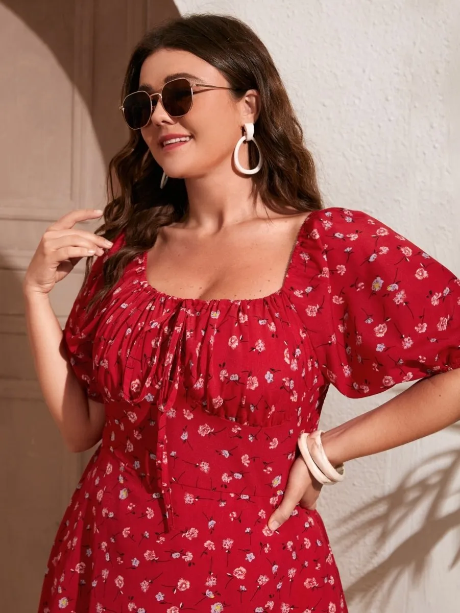 Vestido Midi Floral Plus Size - Imagem 7