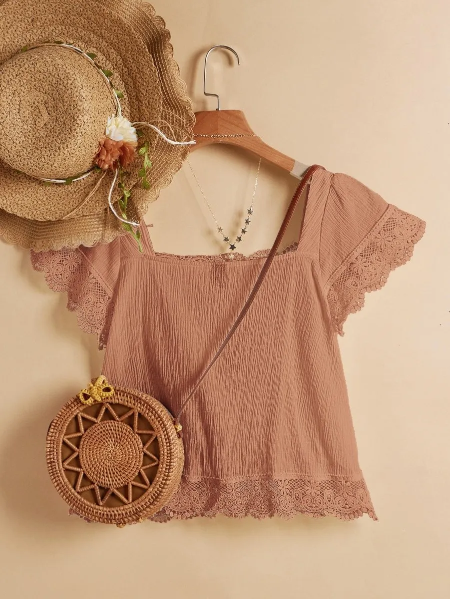 Blusa Com Detalhes Gola Quadrada - Imagem 2