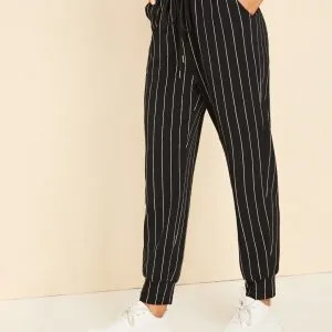 Calça Listrada com Elástico