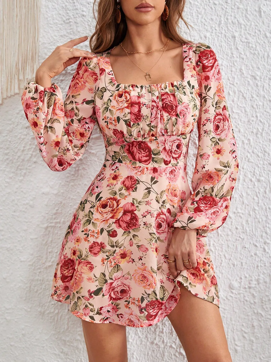 Vestido Curto Floral Acinturado - Imagem 10