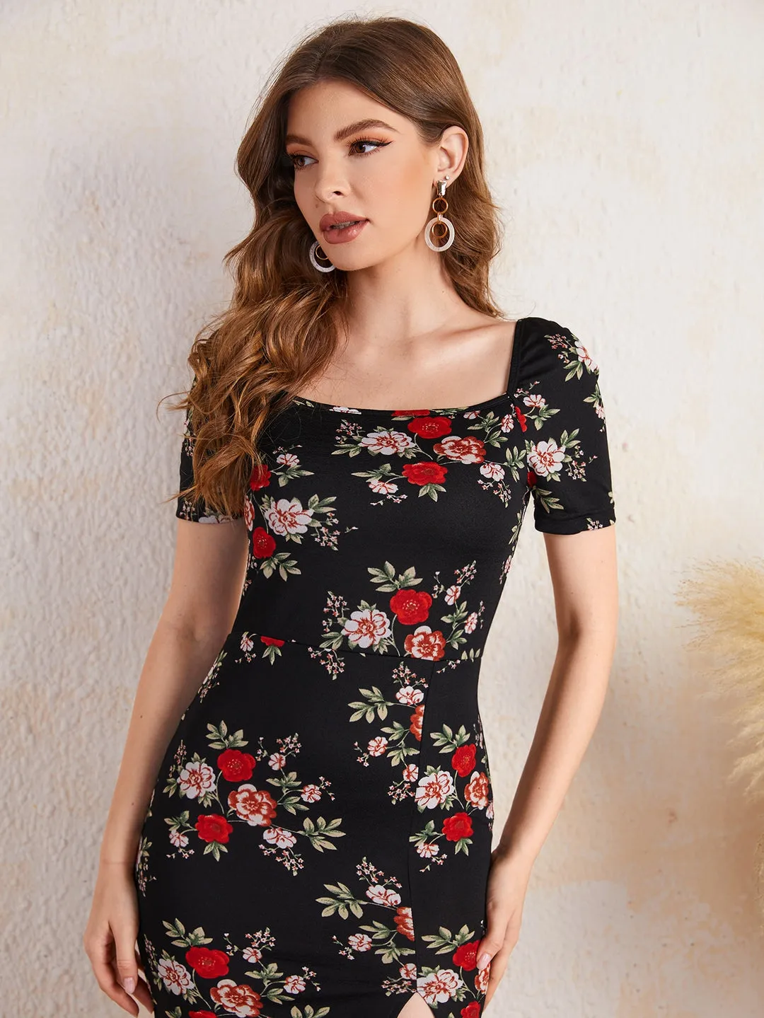 Vestido Midi Floral Bodycon - Imagem 5