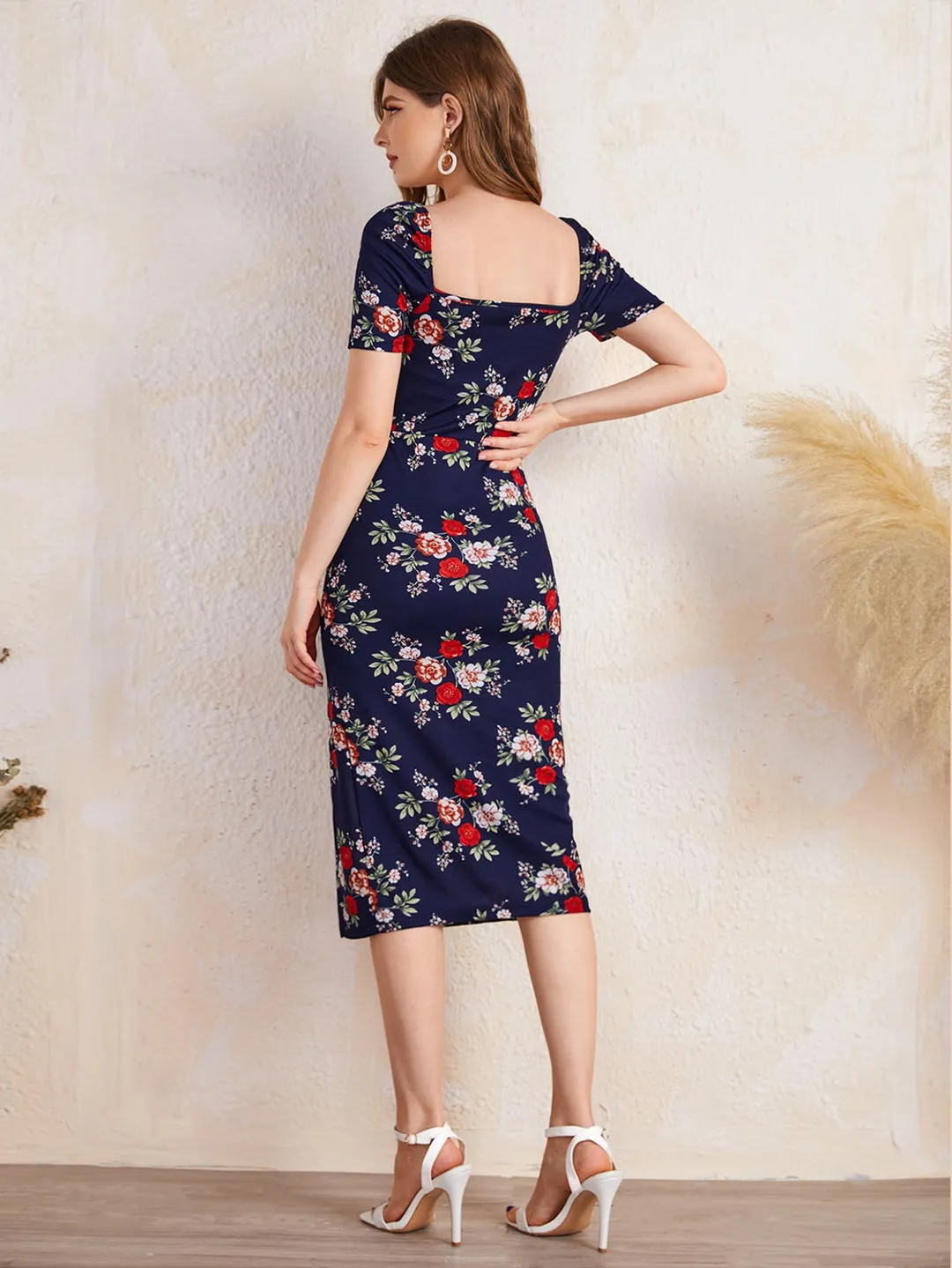 Vestido Midi Floral Bodycon - Imagem 12